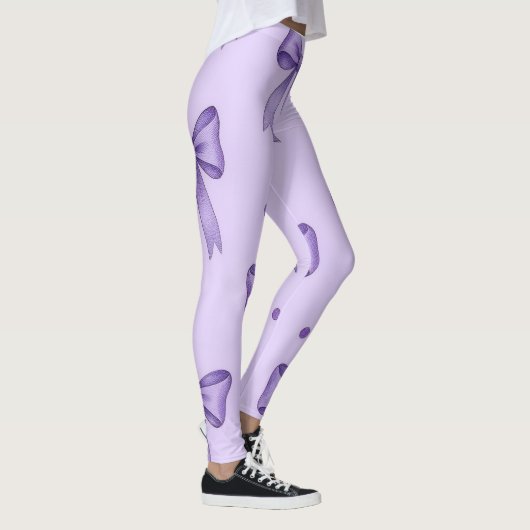 Lavender Bow Pattern Leggings (Rechts)