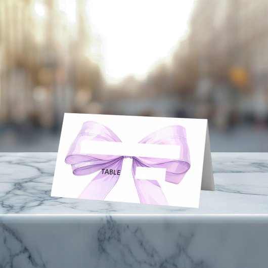 Lavender bow Place Cards Elegant Folded Plaatskaartje