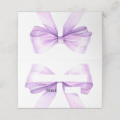 Lavender bow Place Cards Elegant Folded Plaatskaartje (Buitenkant ongevouwen)