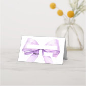 Lavender bow Place Cards Elegant Folded Plaatskaartje (Voorkant)