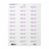 Lavender bow return address  etiket (Full Sheet)