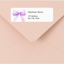 Lavender bow return address  etiket