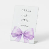 Lavender bow white cards gifts sign reclamebord met voetstuk (Voorkant)