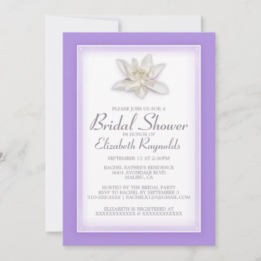 Lavender Bridal Shower Invitations Kaart (Voorkant)