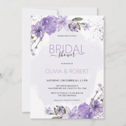 Lavender Bridal Shower Uitnodiging (Voorkant)