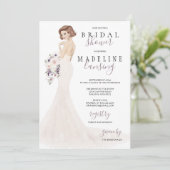 Lavender Bride in Lace Vrijgezellenfeest Kaart (Staand voorkant)