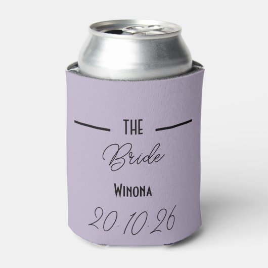 Lavender Bride Wedding Can Cooler (Blikje Voorkant)