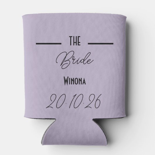Lavender Bride Wedding Can Cooler (Achterkant)