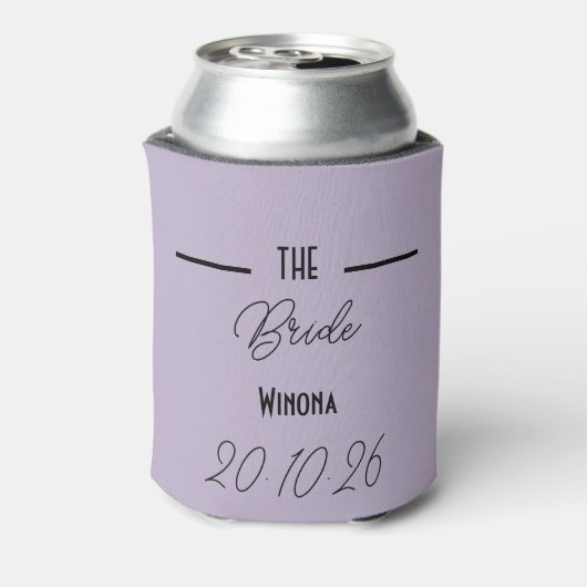 Lavender Bride Wedding Can Cooler (Blikje Achterkant)