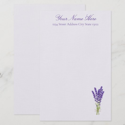 Lavender Briefpapier (Voorkant / Achterkant)