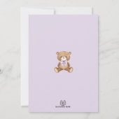 Lavender Brown Teddy Bear met Balloons Birthday Kaart (Achterkant)