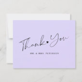 Lavender bruiloft elegant script bedankkaart (Voorkant)