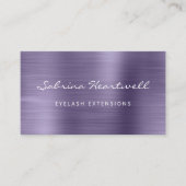 Lavender Brushed Metal Script Makeup Artist Busine Visitekaartje (Voorkant)