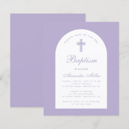 Lavender Budget Arch Paarse Boy Baptism Uitnodigin