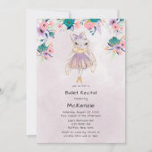 Lavender Bunny Rabbit Ballerina Ballet Overweging Kaart (Voorkant)