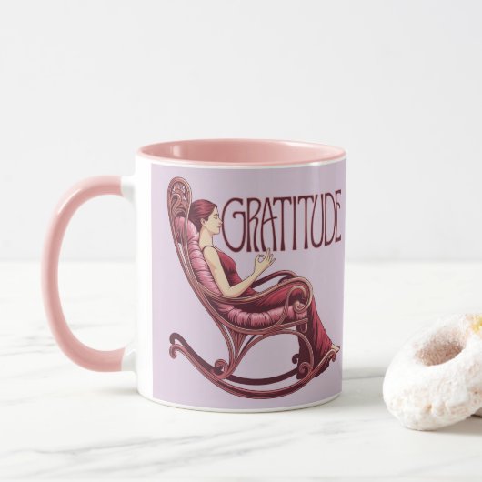 Lavender Burgundy Affirmation Meditation Mug Mok (Met donut)