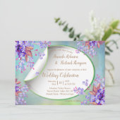 Lavender Burgundy Wedding Kaart (Staand voorkant)