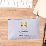 Lavender business logo name monogram etui<br><div class="desc">A lavender colored background,  black and gray text. Personalize and add your business logo,  first name,  monogram initials and full name.</div>