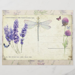 Lavender & Butterflies  Briefkaart Papier