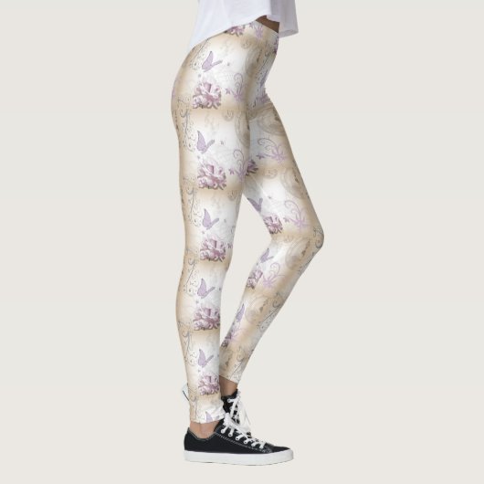 Lavender Butterflies, Music Staffs en Clocks Leggings (Rechts)