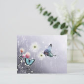 Lavender Butterfly Abstract Briefkaart (Staand voorkant)