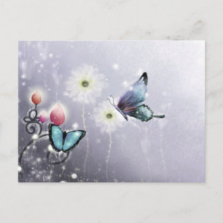 Lavender Butterfly Abstract Briefkaart