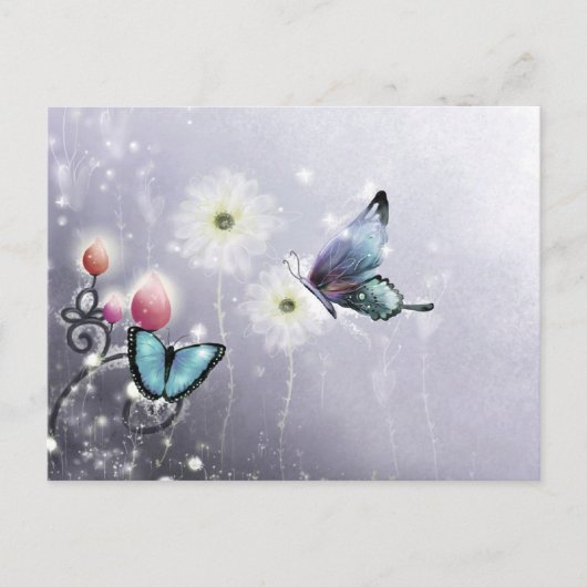 Lavender Butterfly Abstract Briefkaart (Voorkant)