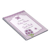 Lavender Butterfly Baby shower Guest Book- Notitieboek (Rechterzijde)