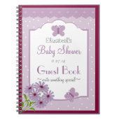 Lavender Butterfly Baby shower Guest Book- Notitieboek (Voorkant)