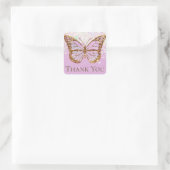 lavender butterfly dank u de klassieke ronde stick vierkante sticker (Tas)