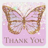 lavender butterfly dank u de klassieke ronde stick vierkante sticker (Voorkant)