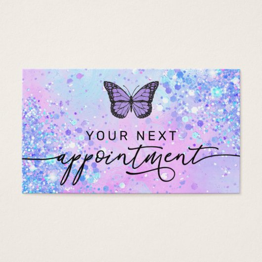 lavender butterfly faux glitter - kaart (Voorkant)