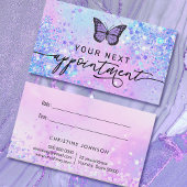 lavender butterfly faux glitter - kaart