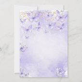 Lavender Butterfly First Birthday Invitation Kaart (Achterkant)