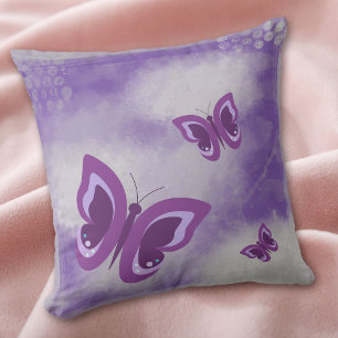 Lavender Butterfly Grunge Kussen