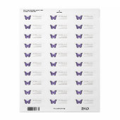 lavender butterfly label (Full Sheet)