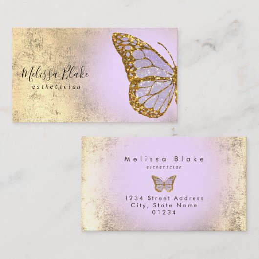 lavender butterfly logo visitekaartje (Voorkant / Achterkant)