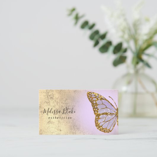 lavender butterfly logo visitekaartje (Staand voorkant)