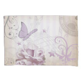 Lavender Butterfly, Music Staffs & Clocks  Kussensloop (Voorkant)