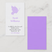 Lavender Butterfly Silhouette Play Date Card Contactkaartje (Voorkant / Achterkant)