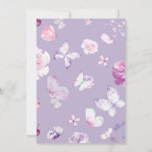 Lavender Butterfly ThMED Quinceanera Kaart (Achterkant)