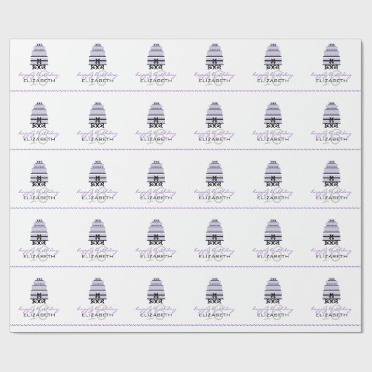 Lavender Cake-Personalized 16th Birthday Cadeaupapier (Vlak)