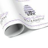 Lavender Cake-Personalized 16th Birthday Cadeaupapier (Rol Hoek)