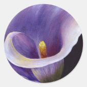 Lavender Calla Lily Ronde Sticker (Voorkant)