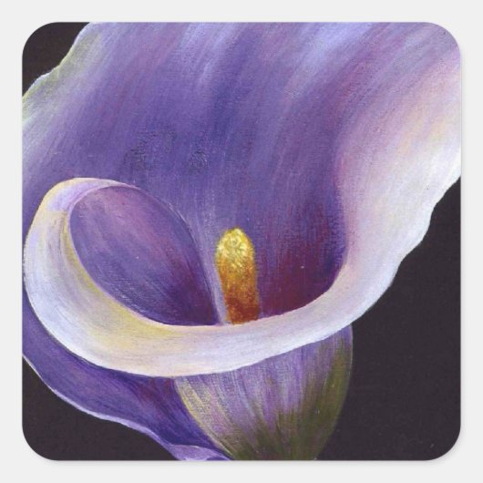 Lavender Calla Lily Vierkante Sticker (Voorkant)