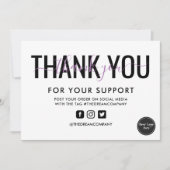 Lavender Calligrafie Hartelijk dank voor het invoe Kaart (Voorkant)