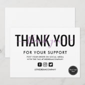 Lavender Calligrafie Hartelijk dank voor het invoe Kaart (Voorkant / Achterkant)