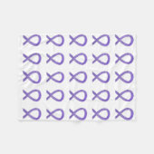 Lavender Cancer Awareness Ribbon Fleece Blanket (Voorkant (Horizontaal))