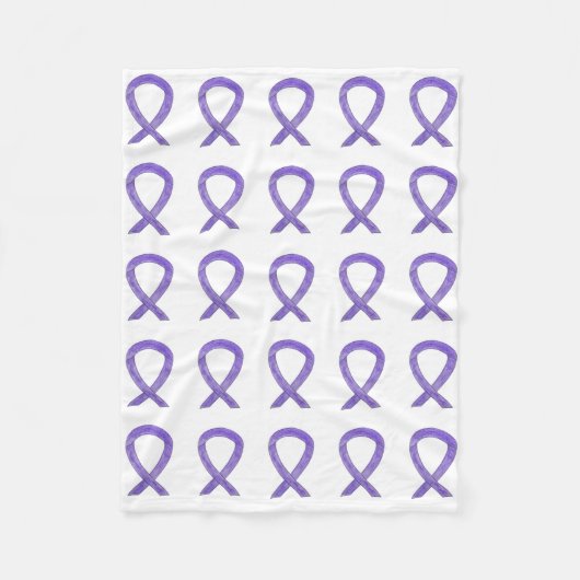 Lavender Cancer Awareness Ribbon Fleece Blanket (Voorkant)
