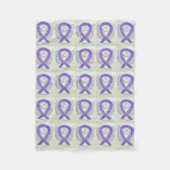 Lavender Cancer Awareness Ribbon Fleece Blanket (Voorkant)